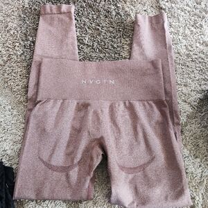 NVGTN Women's Shimmery Mauve High-Waist Leggings